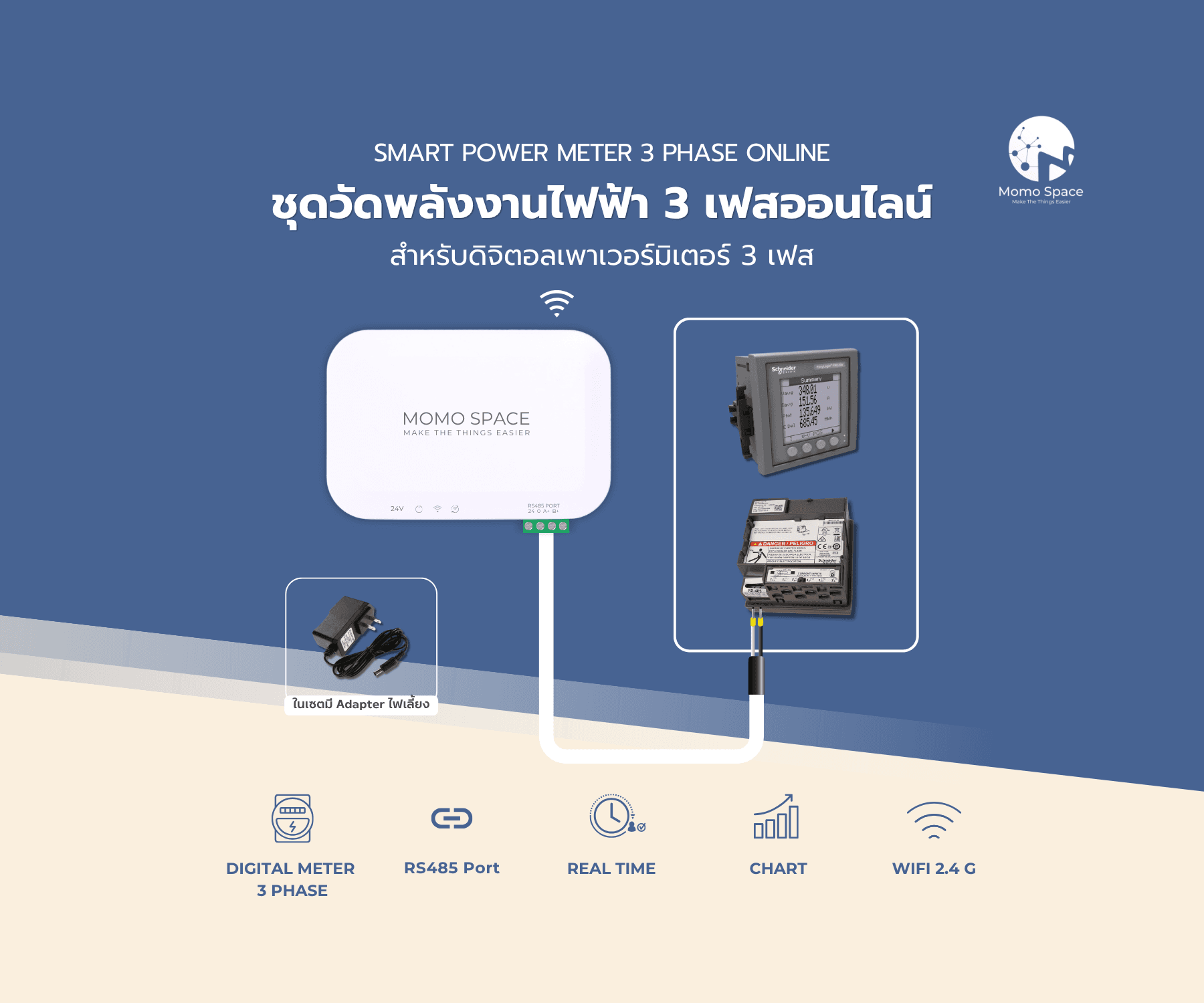 Mspace V2 for Digital Meter | อุปกรณ์รับ-ส่งข้อมูลสำหรับดิจิตอลเพาเวอร์มิเตอร์ 3 เฟสออนไลน์
