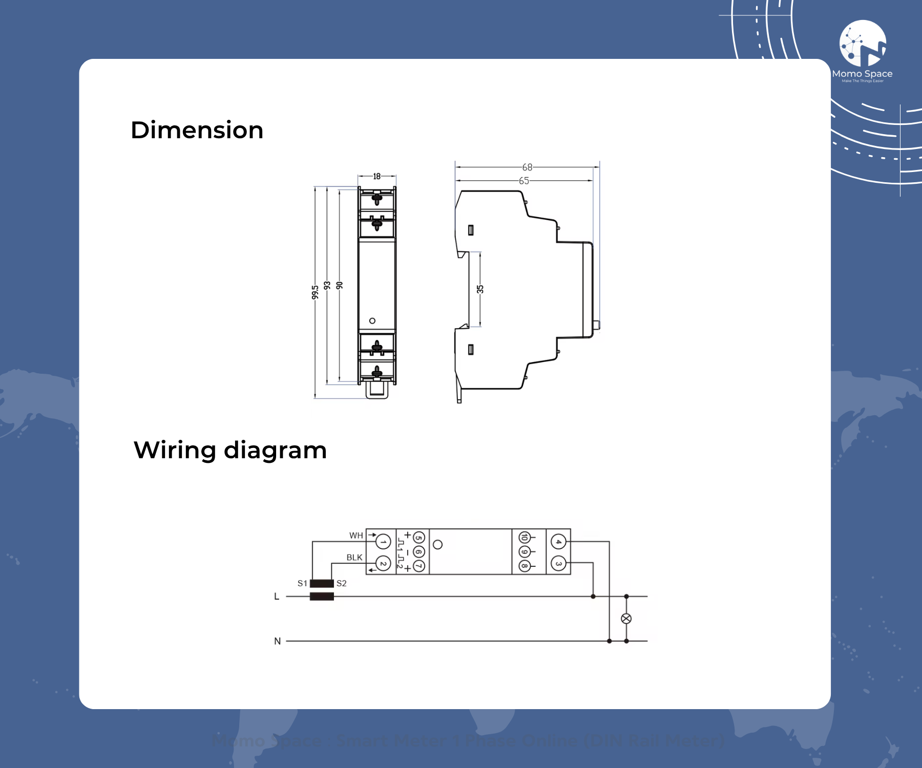 Smart Meter 1 Phase Online (Wi-Fi) DIN Rail Meter ชุดวัดพลังงานไฟฟ้า 1 เฟสออนไลน์แบบยึดรางปีกนก ใช้กับระบบไฟบ้าน ไฟย้อน,Solar Cell,On-Grid 2