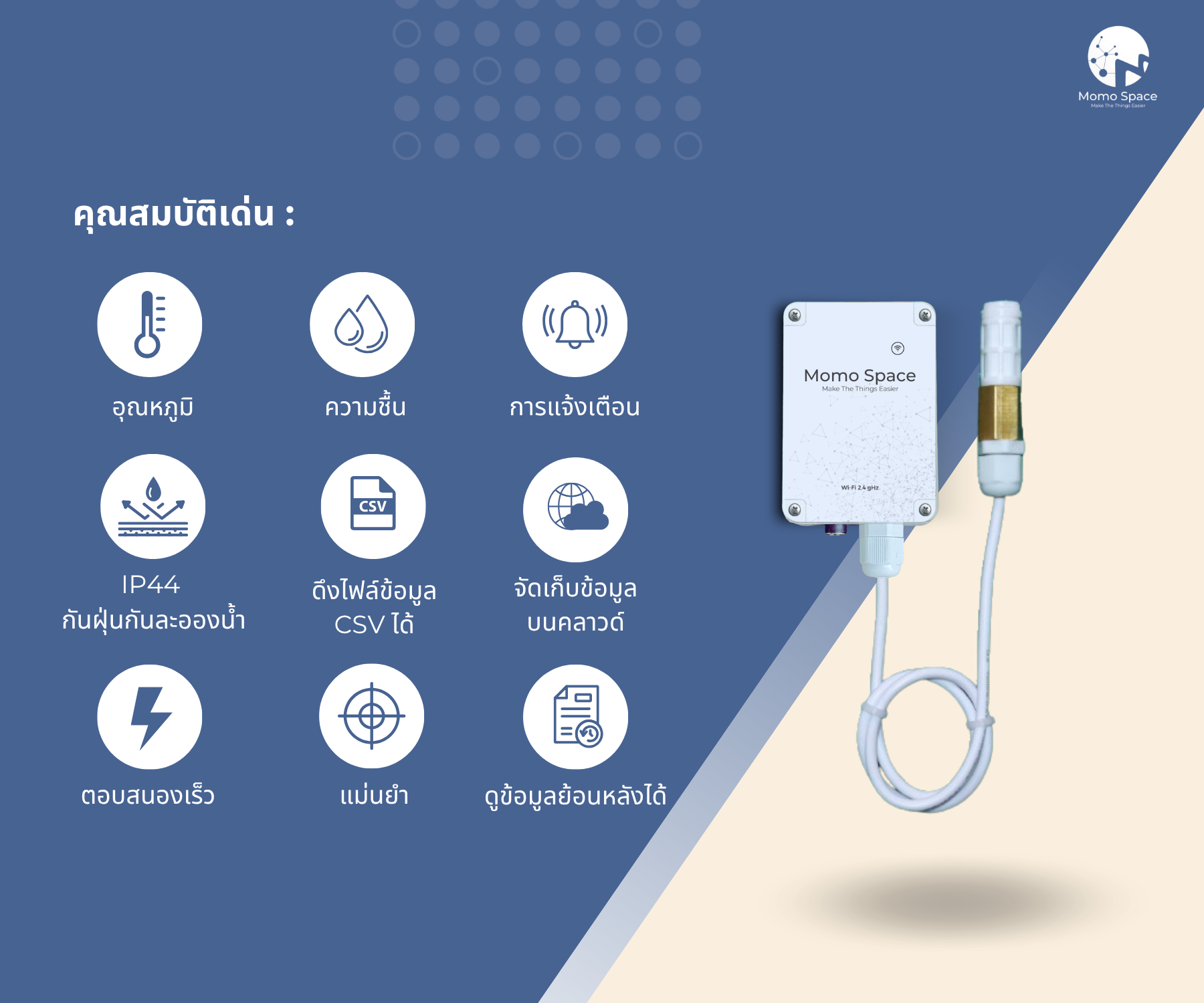 ชุดวัดอุณหภูมิ ความชื้น เรียลไทม์ Smart temperature and Humidity 2