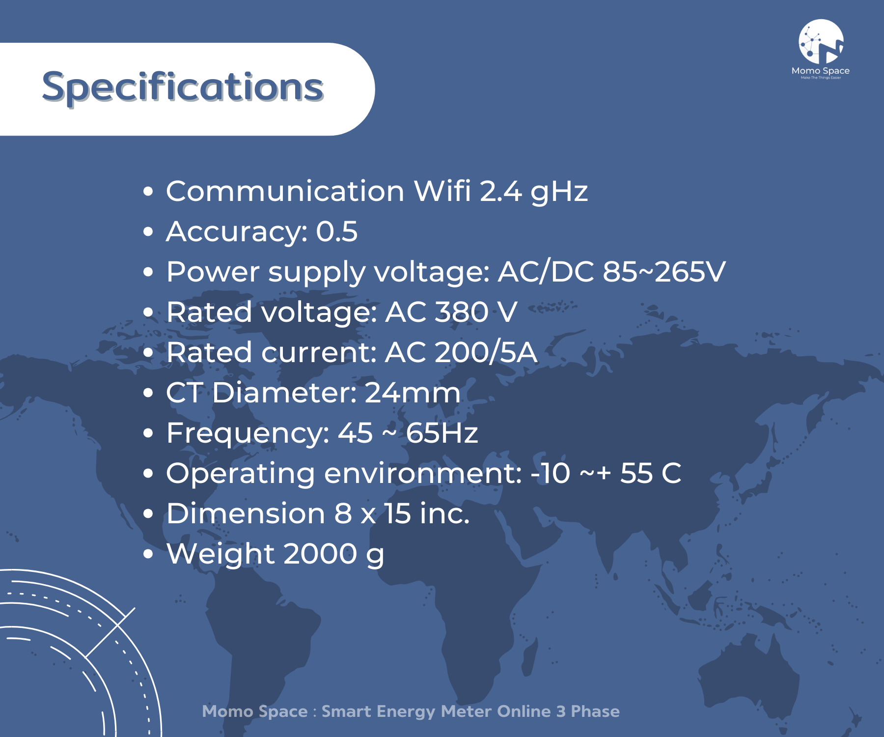 Smart Meter 3 Phase Online (Wi-Fi) – CT Split Core ชุดวัดพลังงานไฟฟ้า 3 เฟสออนไลน์ การเชื่อมต่อแบบ Wi-Fi 2.4G 7