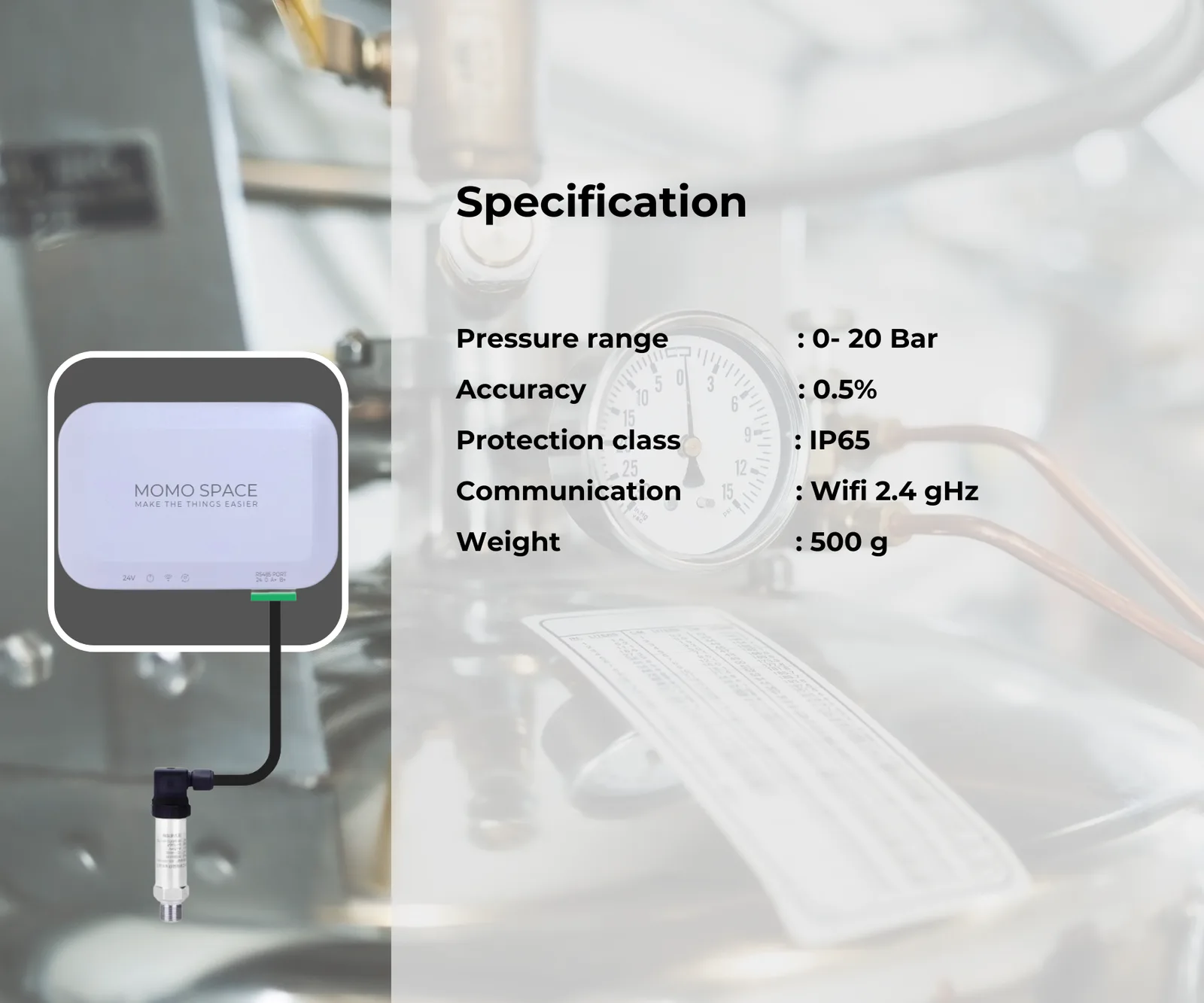 ระบบติดตามค่าเเรงดันน้ำเเละเเรงดันลม แบบเรียลไทม์ด้วย | Smart Pressure sensor 3